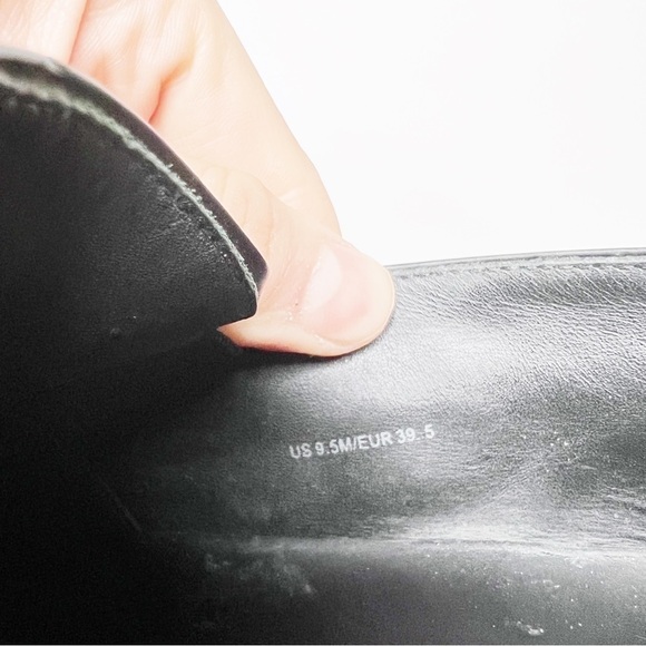 Vince Black Leather Pointed Loafer Sneakers Flats Size 39.5 9.5 Women’s - Picture 6 of 6